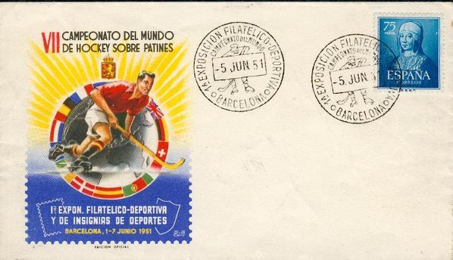 Roller/Quad Hockey Stamp Fdc 1951 2  World Championships