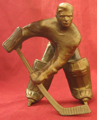 Ice Hockey Statue 1960s Russia a