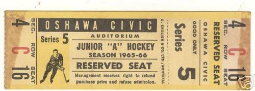 Hockey Ticket 1965 Orr