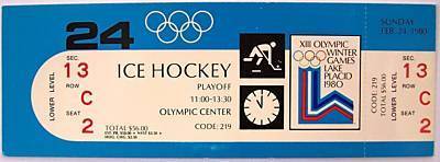 Hockey Ticket 1980 X