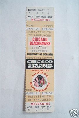 Hockey Ticket 1981
