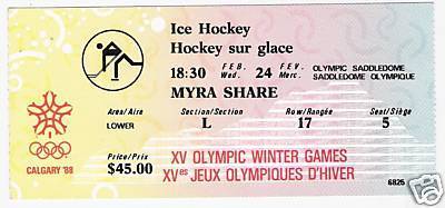 Hockey Ticket 1988