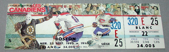 Hockey Ticket 1993