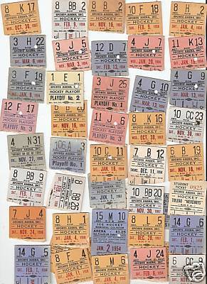 Hockey Tickets 1950s Toledo
