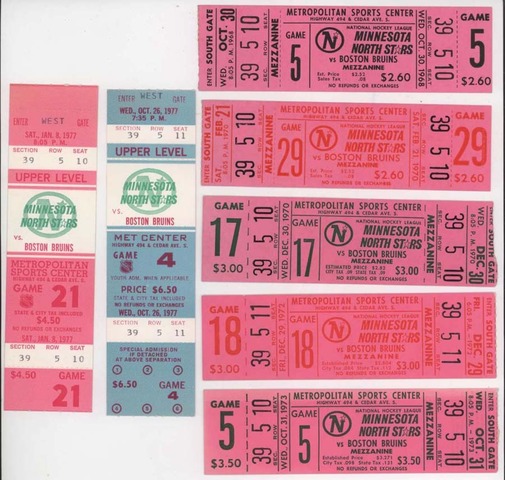 Hockey Tickets 1970s