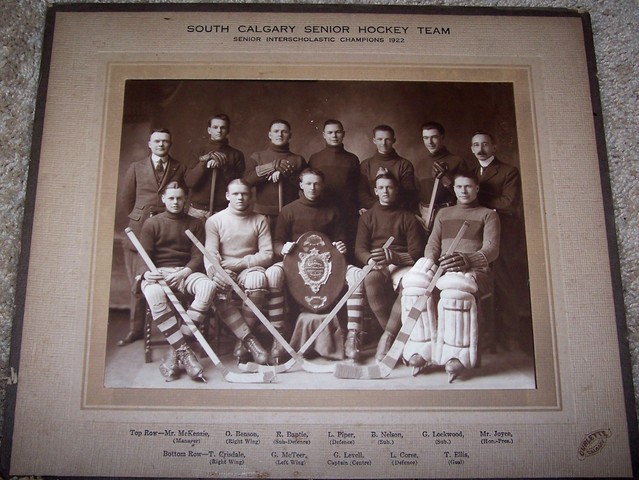 South Calgary Senior Hockey Team 1922  Champions Senior Interscholastic Champion