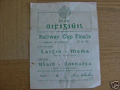 Hurling Program 1965   Railway Cup Finals