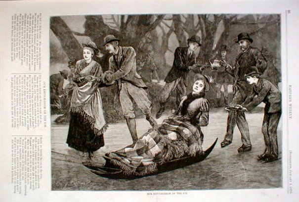Ice Skating 1876 Harpers Weekly