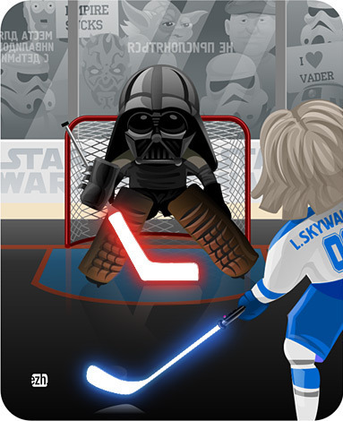 Starwars Hockey - Luke Skywalker vs Darth Vader