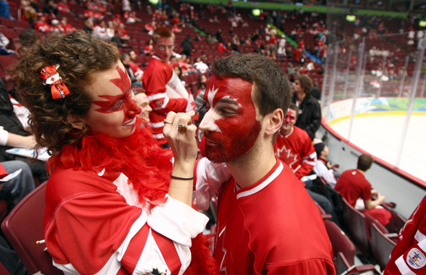 Team Canada fans in Face Paint 1