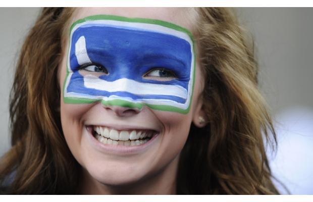 Vancouver Canucks fan in Face Paint