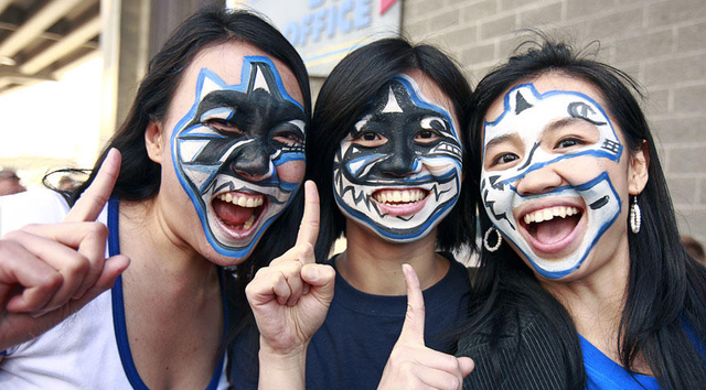 Vancouver Canucks Fans with Face Paint