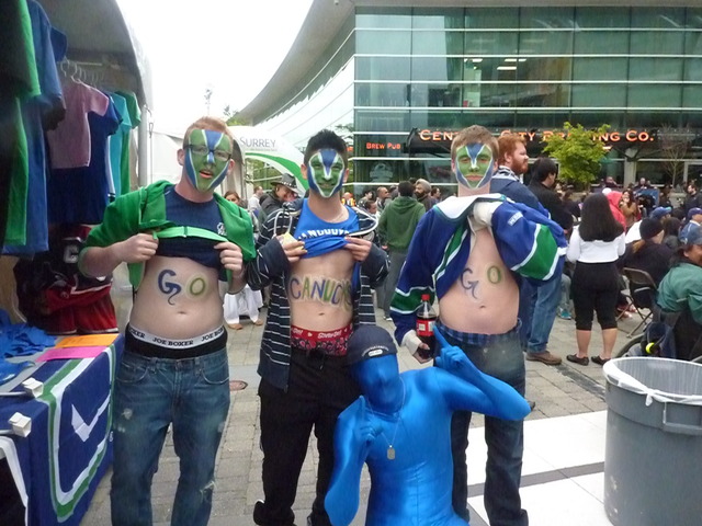 Vancouver Canucks Fans in Face & Body Paint