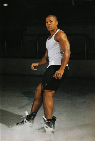 Jerome Iginla with Muscle Shirt on Ice