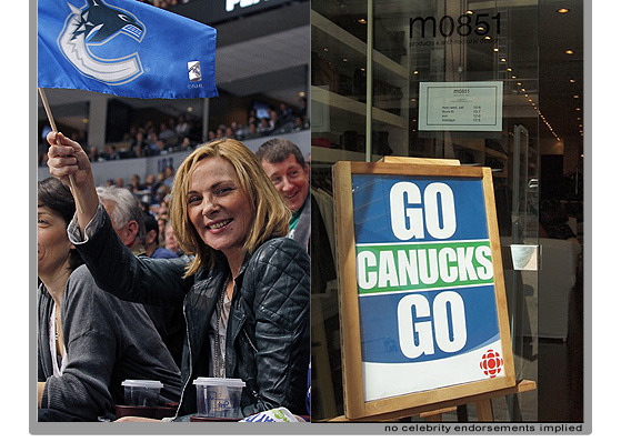 Kim Cattrell at a Vancouver Canucks Game