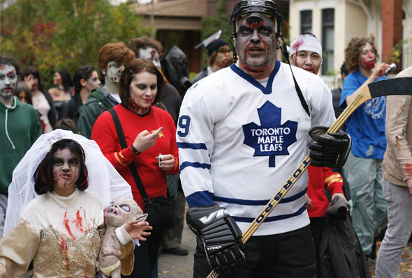 Zombie Hockey Player and Bride