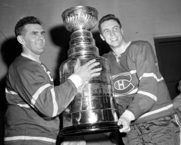 Maurice Richard & Jean Béliveau with The Original Stanley Cup