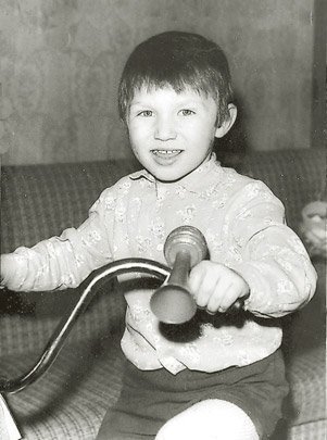 Alex Ovechkin on his bicycle as a boy