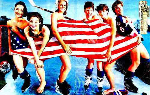 Team USA Ice Hockey Girls Celebrate the 1998 Olympic Gold Medal