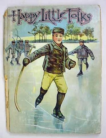 Happy Little Folks Book Cover with Ice Hockey Player