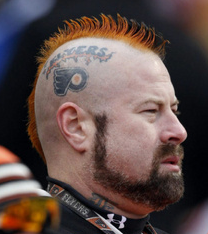 Philadelphia Flyers Fan Sporting his Hair & Tattoo in Support