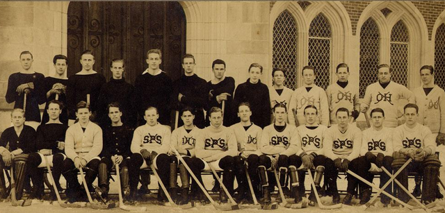 Hobey Baker with his St. Paul's School Ice Hockey Team in 1909  