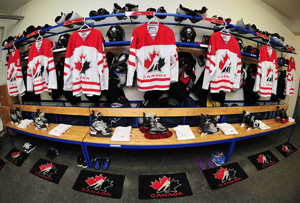 Canada Girls U18 Team Dressing Room at World Championships