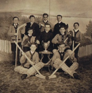 Ice Hockey Team with Trophy