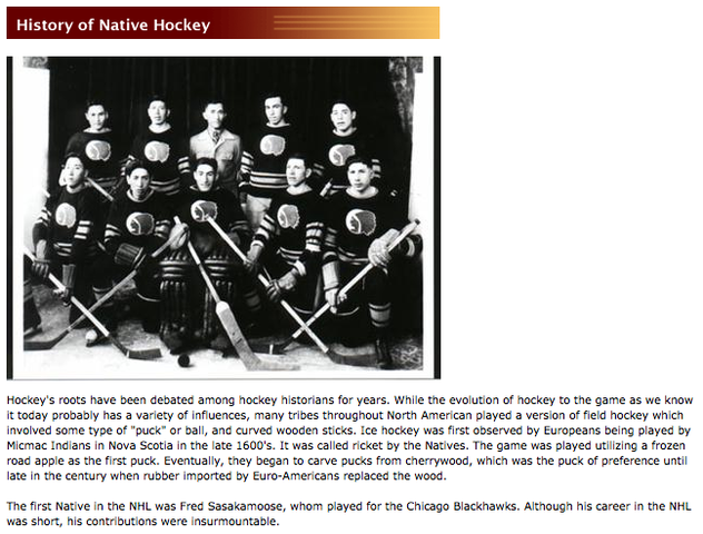 First Nations Hockey History