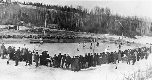 Ice Hockey Match at Fort George, British Columbia - circa 1910