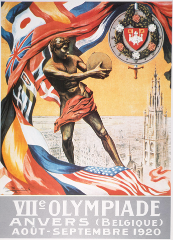 Olympics Poster for 1920 in Antwerp Belgium