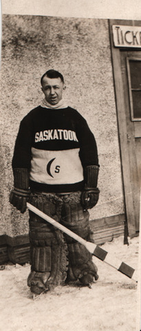 George Hainsworth played Goal with the Saskatoon Crescents