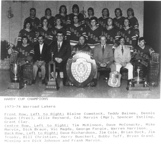 Warroad Lakers - Hardy Cup Champions 1974    