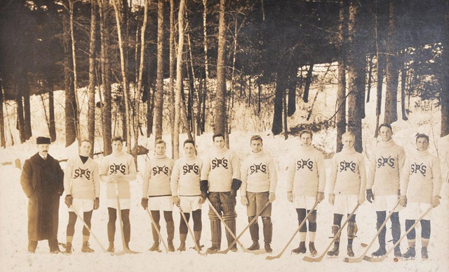 Hobey Baker with his St. Paul's School Ice Hockey Team - 1908