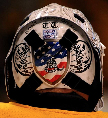 Tim Thomas - Goalie Mask Back Plate with Personal Art Choices