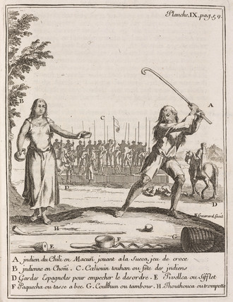 Chilean Indian playing a type of hockey - 1712-1714