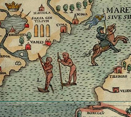 Oldest Known Ice Skating Image - Carta Marina - 1539