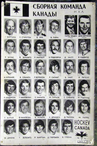 Team Canada - 1972 - Summit Series - Team Roster in Russian