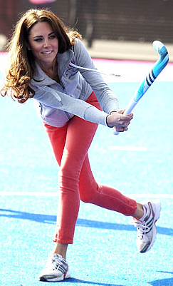 Kate Middleton Takes a Field Hockey Shot at Olympic Park - 2012