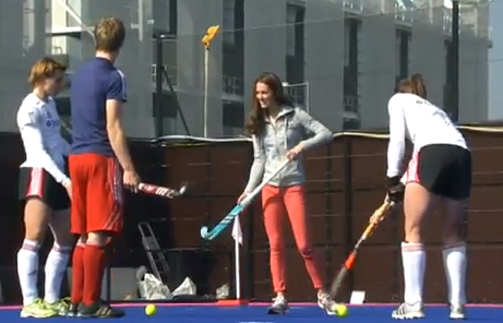 Duchess of Cambridge Kate Middleton Talking Some Field Hockey