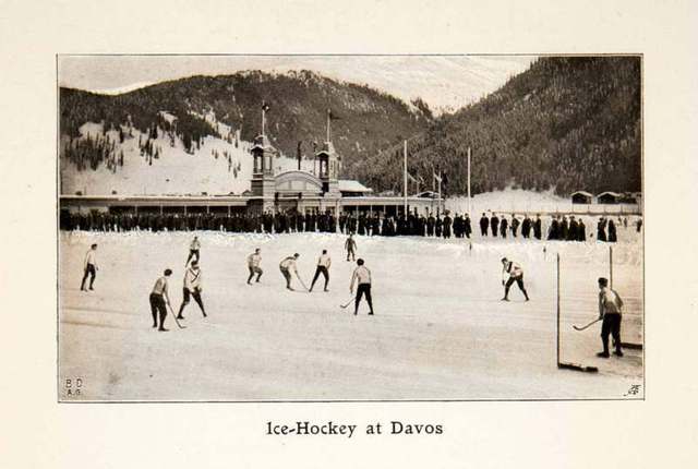 Davos, Switzerland Outdoor Ice Hockey Game - 1907