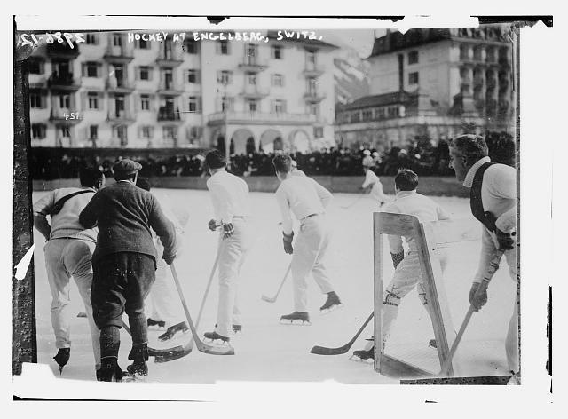 Ice Hockey Game in Engelberg, Switzerland - Outdoors - 1900s