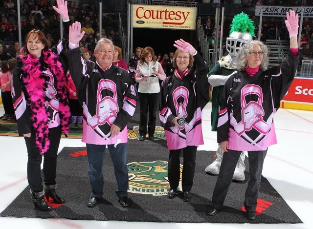 House of Pink at London Knights Ice Hockey Game 