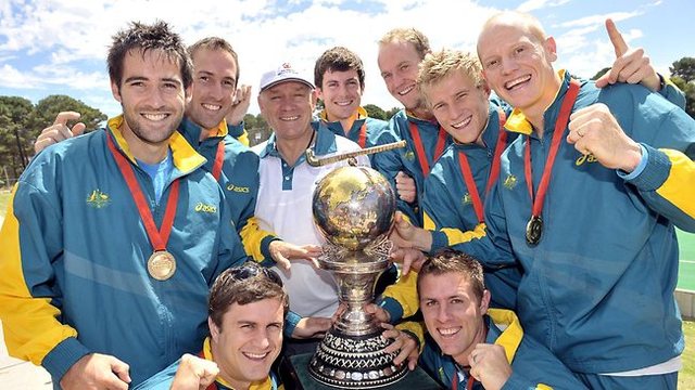 Australia Teammates with the Field Hockey World Cup - 2010