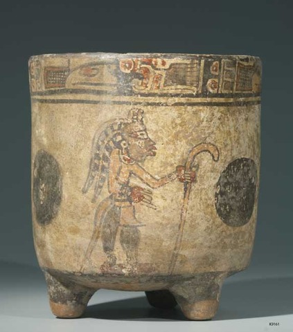 Southern Maya Vase or Planter - Figure with Curved Hockey Stick