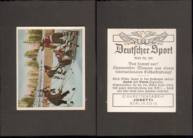 German Cigarette Hockey Card 1930s 