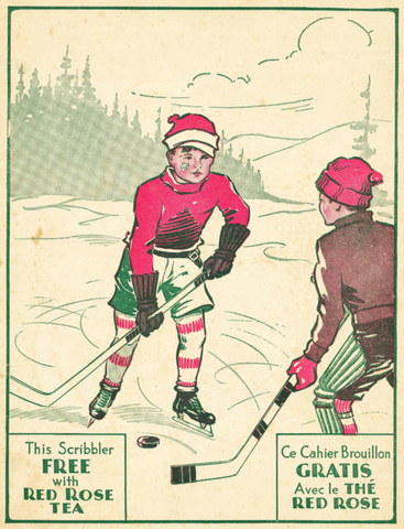 Ice Hockey Scribbler from Red Rose Tea - 1930s