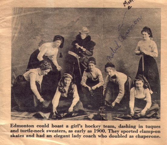 Womens Ice Hockey Team - Edmonton - Alberta - Circa 1899