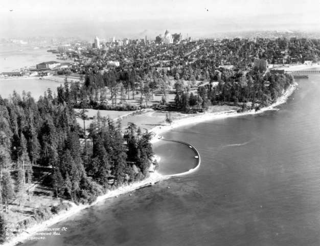Denman Arena - Vancouver - Second Beach - Aerial Photo - 1930s