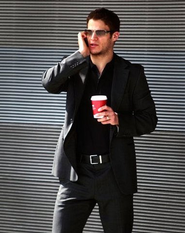 Kevin Bieksa in Black Suit With Sunglasses